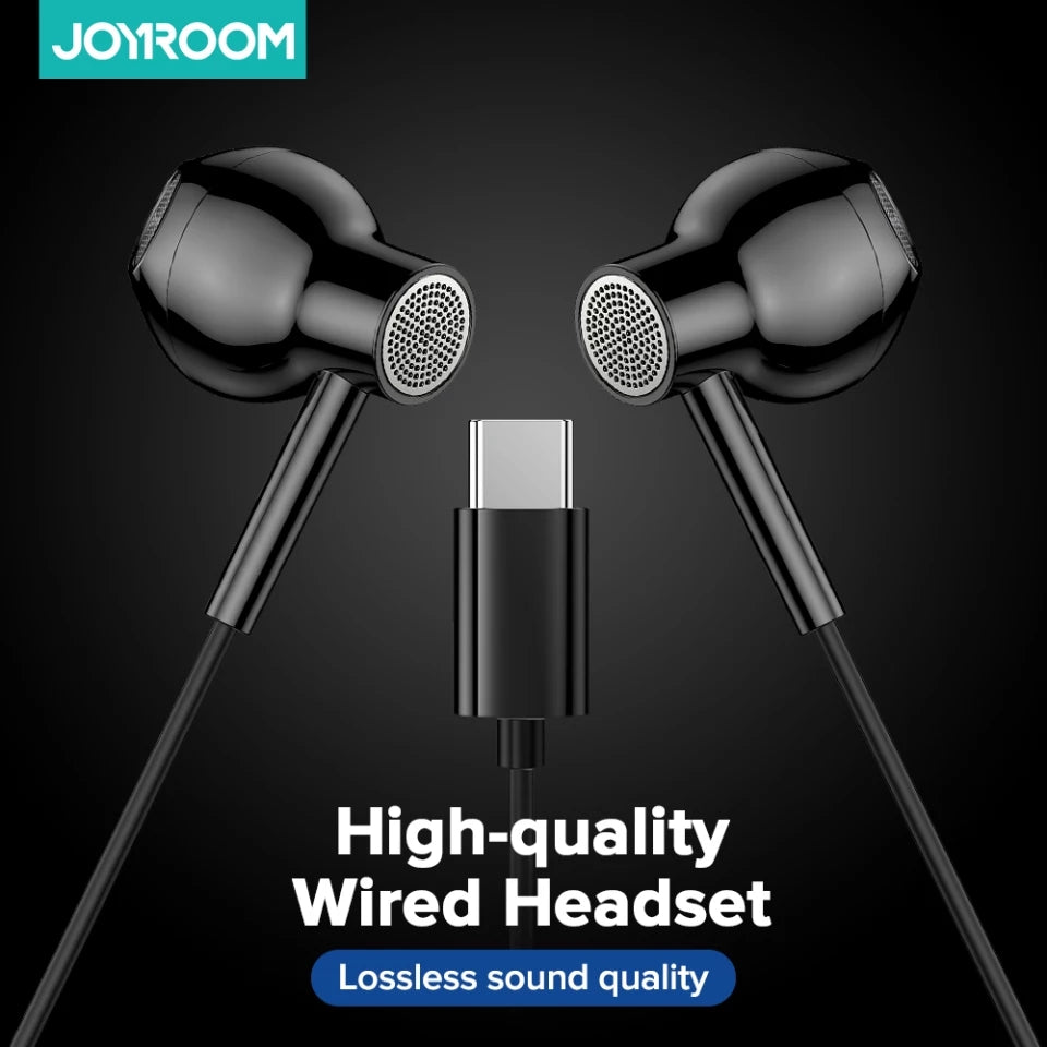 Joyroom JR-EC01 Ben series Type-C wired earphone White / Black