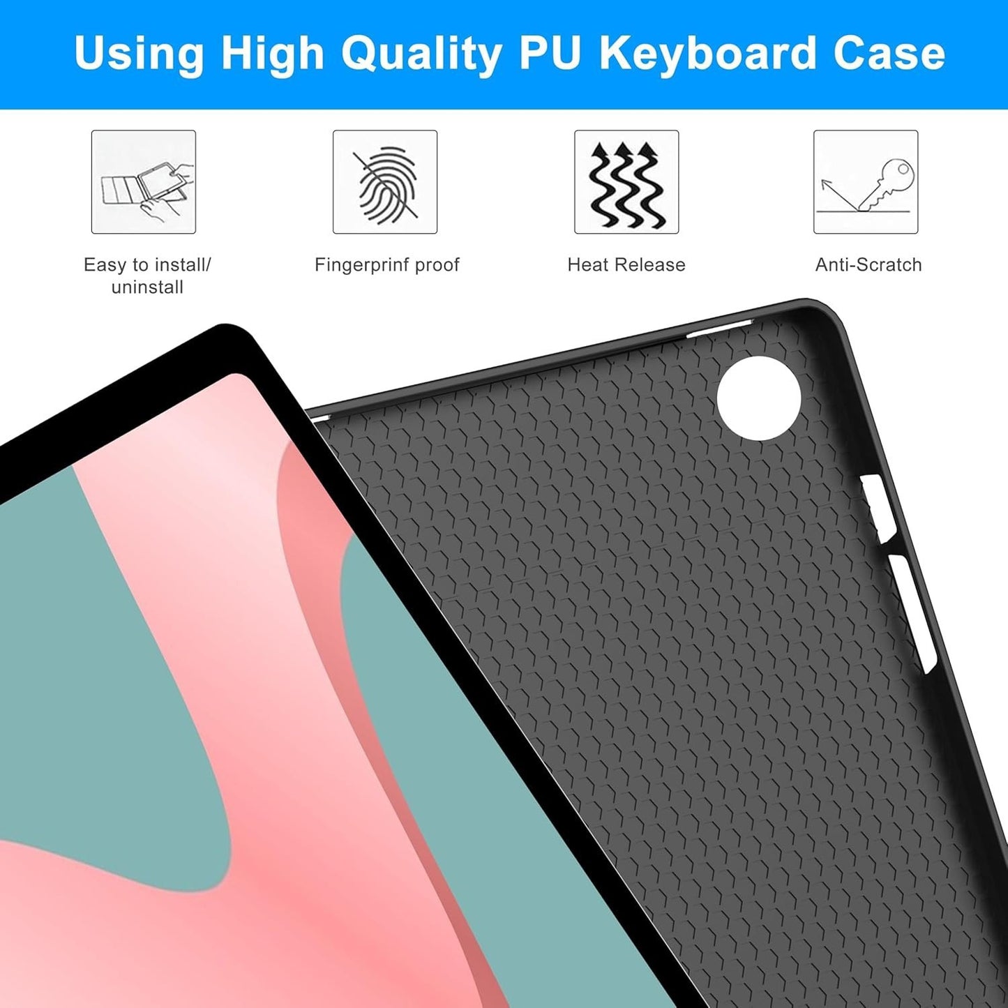 Detachable Bluetooth Keyboard Case With Pencil Holder, Backlight & Touch Pad For iPad Air 1 / 5th / 6th / Pro 9.7 Black