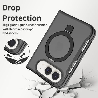 360 Degree Rotating Ring Stand Case For iPhone Duo Black