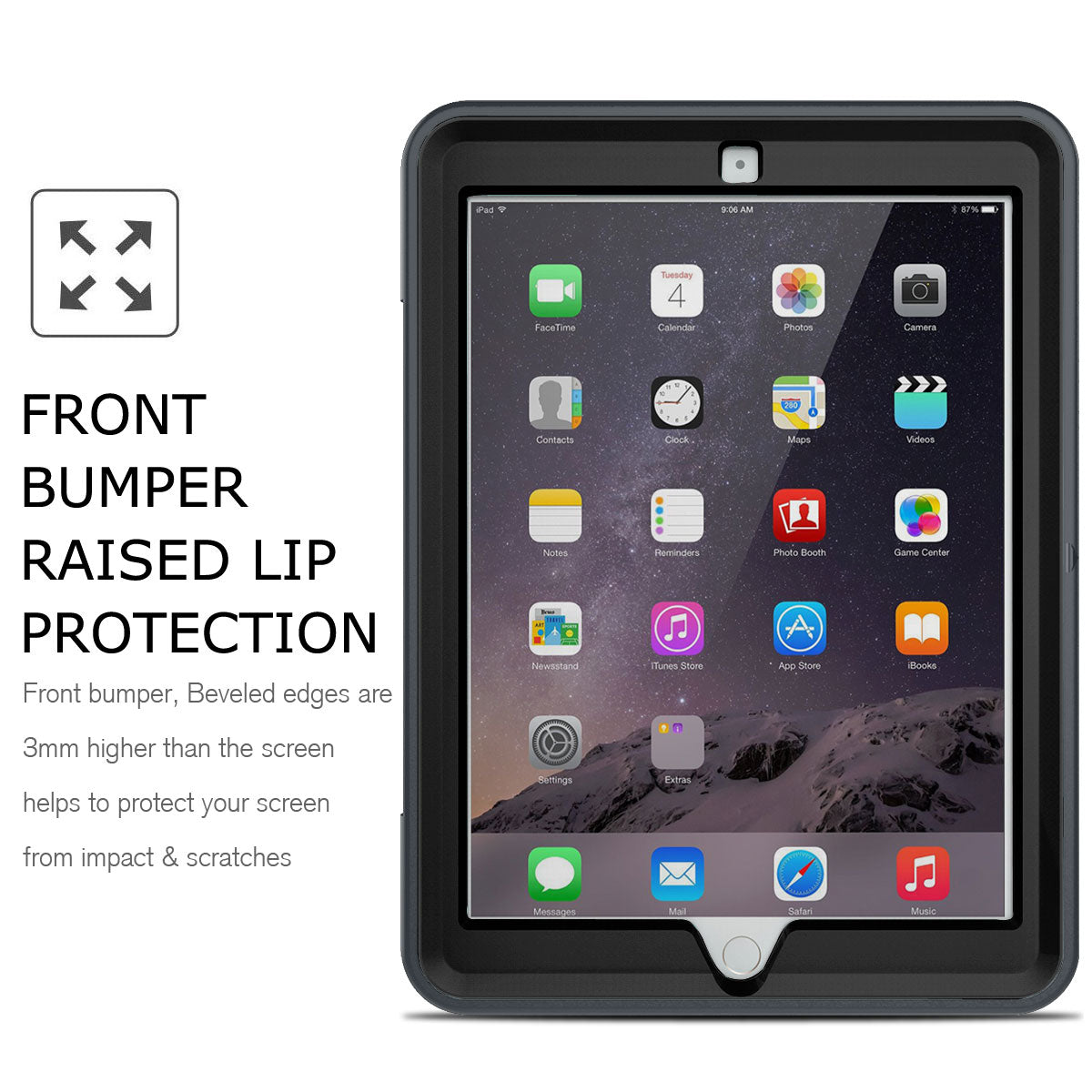 Shockproof Rugged Flip Case For iPad Mini 6 / Mini 7 Black