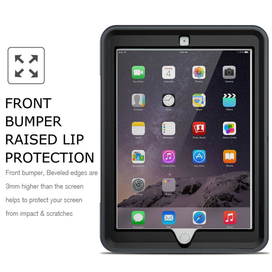 Shockproof Rugged Flip Case For iPad Air 1 / 5th / 6th / Pro 9.7 Black