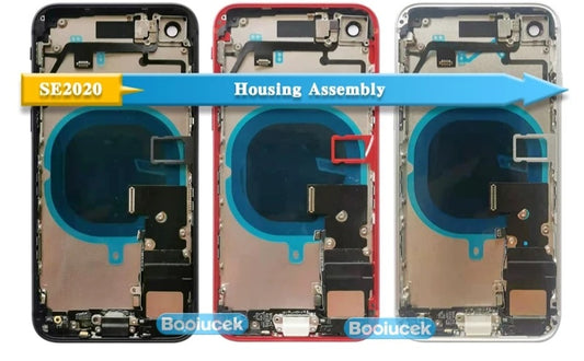 Compatible Back Housing For iPhone SE 2020 4.7" Black With Small Parts