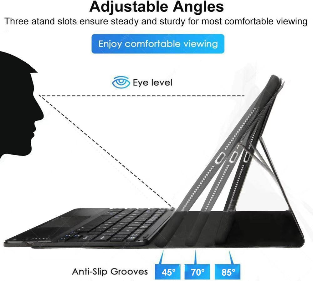 Detachable Bluetooth Keyboard Case With Pencil Holder, Backlight & Touch Pad For iPad Air 1 / 5th / 6th / Pro 9.7 Black