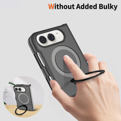 360 Degree Rotating Ring Stand Case For iPhone Duo Black