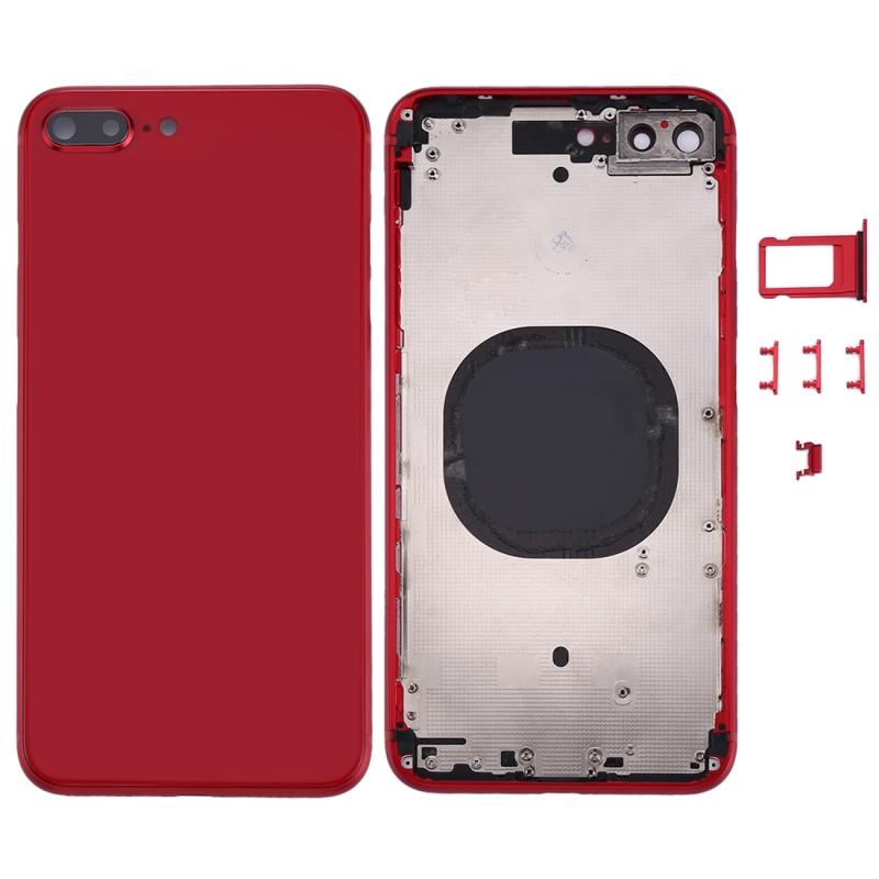 No Logo Back Housing For iPhone 8 Plus 5.5" Red With Small Parts