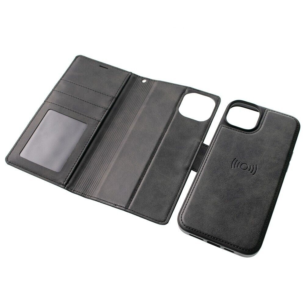 Hanman 2 in 1 magnetic detachable leather Wallet Case iPhone 11 6.1' Black