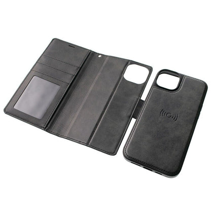 Hanman 2 in 1 magnetic detachable leather Wallet Case iPhone 17 Black