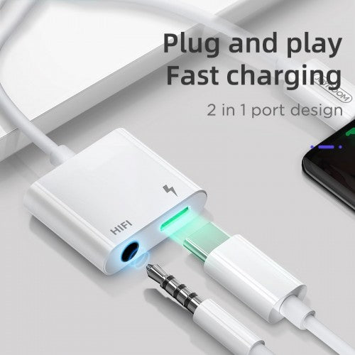 Joyroom SH-C1 type-c to 3.5mm+PD Audio Converter (Digital) White