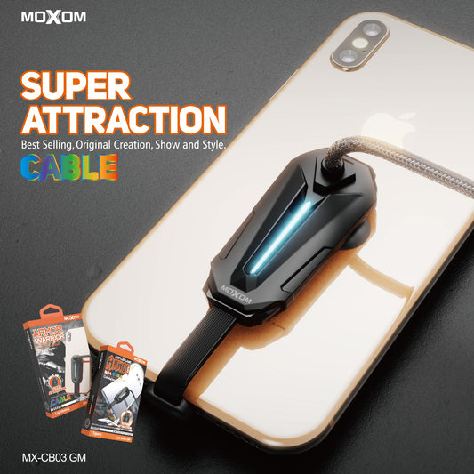 Moxom 90 Degree No Drop Suction Gaming Lightning Cable 2.4A