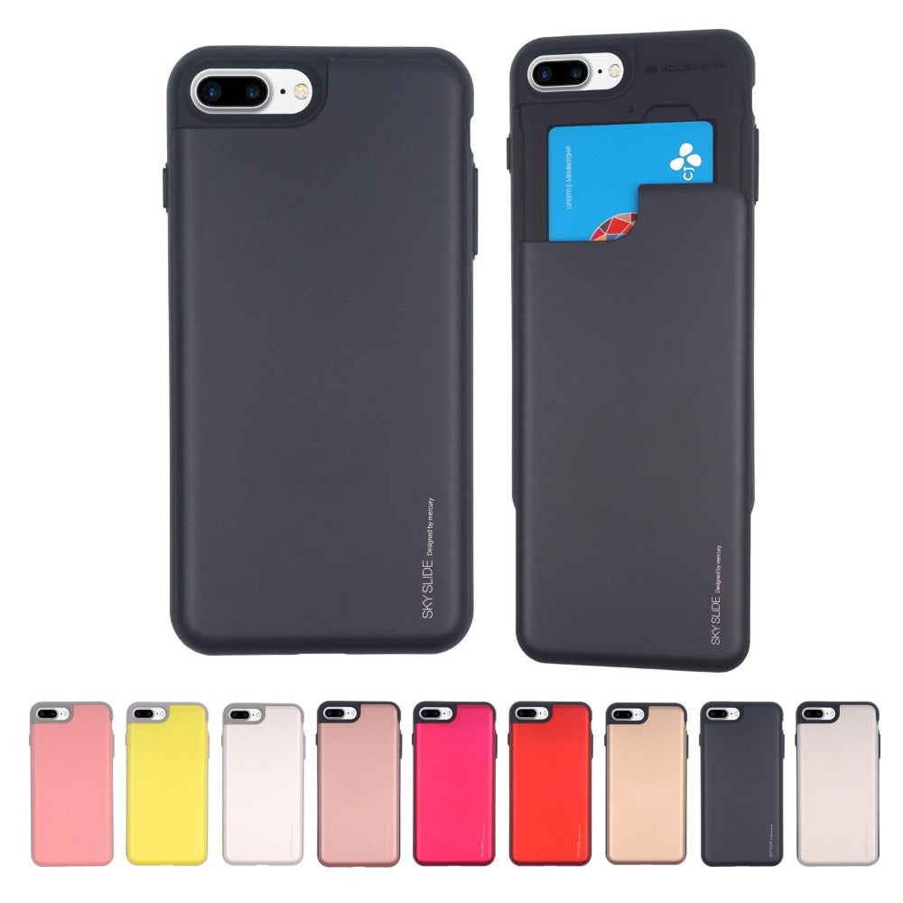 Mercury Sky Slider Bumper Card Slot Phone Case For Iphone 11 Pro Max Rose Gold