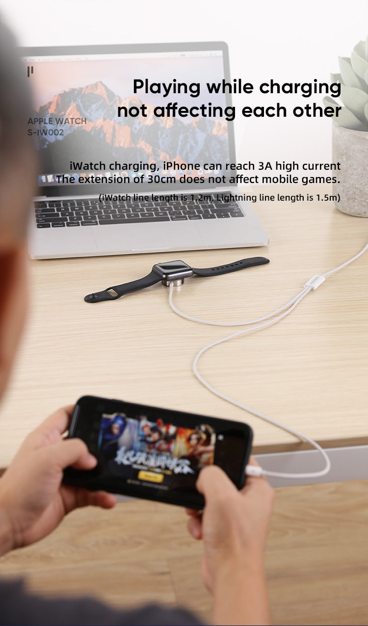 Joyroom 2 in 1 iWatch Magnetic Wireless Charger With lightning Cable