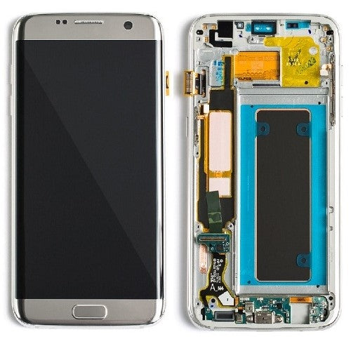 Replacement Lcd Screen Frame Samsung Galaxy S7 Edge Silver OEM