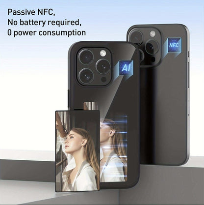 NFC Function DIY 4 Color E-ink Screen Phone Case For iPhone 14 Pro Grey