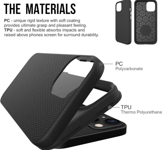 Triangle Texture Design Drop Tested Case For iPhone 12 / 12 Pro Black
