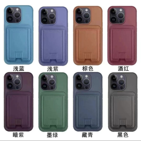 Back Card Slot Soft Case For iPhone 16 Plus Black