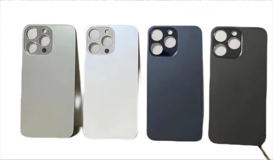 No Logo Back Glass For iPhone 15 Pro Titanium (Big Cam Lens Hole)