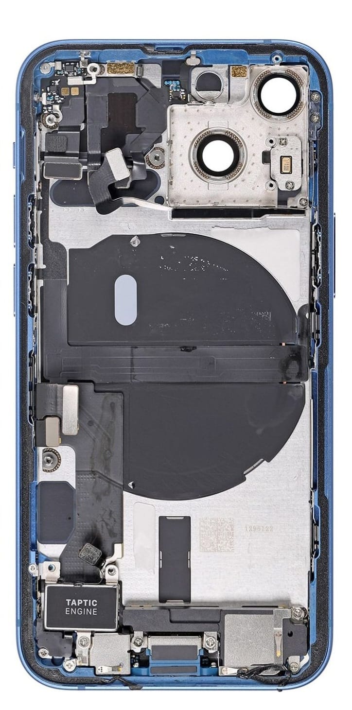 Compatible Back Housing iPhone 13 Blue With OEM Small Parts & NFC