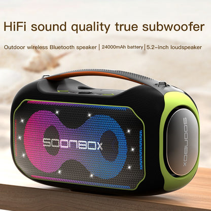 Soonbox High Power 200W Wireless Bluetooth Speaker with 2 Microphone and Stand