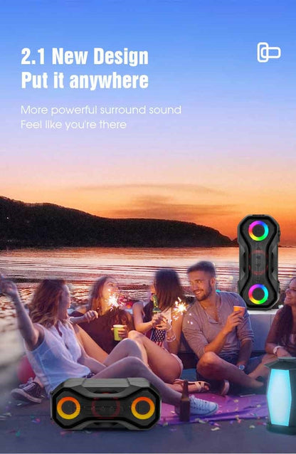 Soonbox Colorful Outdoor Bluetooth Speaker with Microphones 120W