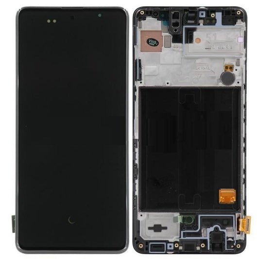 Replacement Lcd Screen Assembly With Frame for Samsung Galaxy A51 4G Black OEM