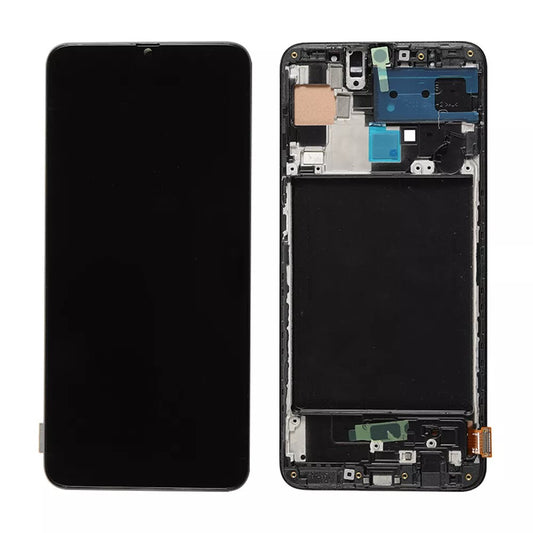 Replacement Lcd Screen Assembly With Frame for Samsung Galaxy A70s Black OEM