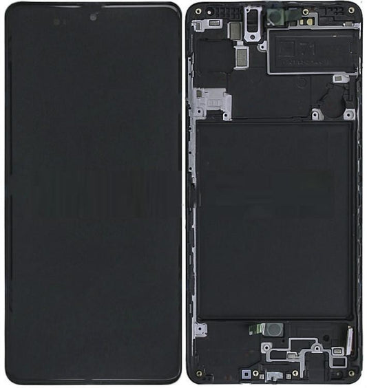 Replacement Lcd Screen Assembly With Frame for Samsung Galaxy A71 4G Black OEM