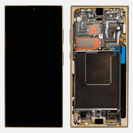 Replacement Lcd Screen with Frame Samsung Galaxy S24 Ultra Gold OEM