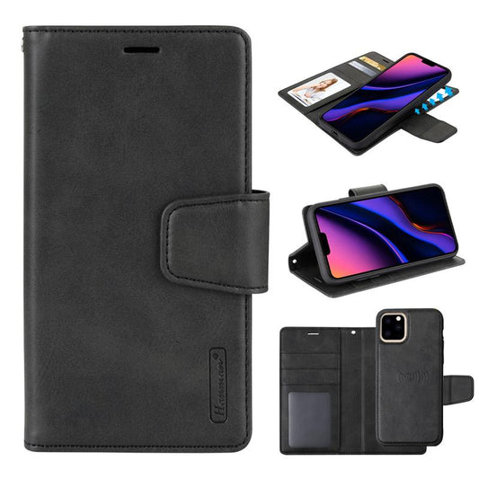 Hanman 2 in 1 magnetic detachable leather Wallet Case iPhone XS Max Black