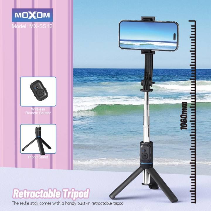 MOXOM MX-SS12 DETACHABLE SELFIE STICK BLACK