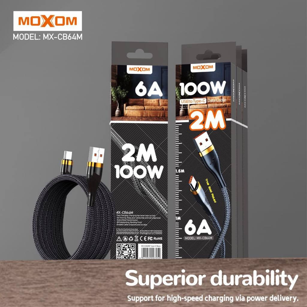 MOXOM MX-CB64M 100W Usb C Data 2M Cable QC 3.0