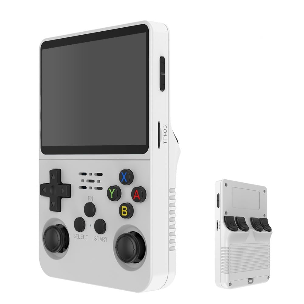 R36S Retro Handheld Video Game Console 3.5-inch IPS Screen 64GB White