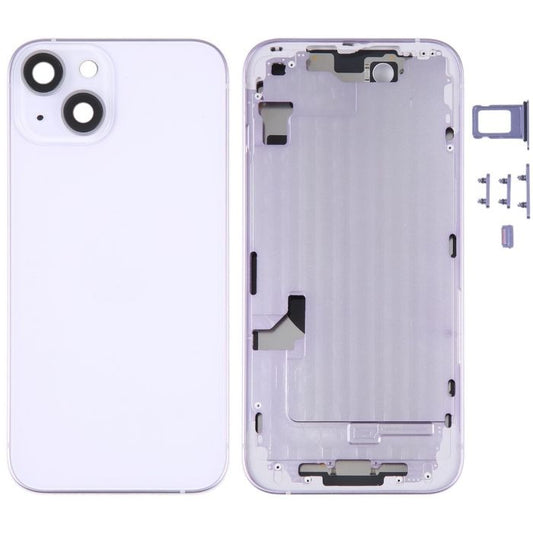 Replacement Back Glass With Middle Frame Housing For Iphone 14 6.1" Purple