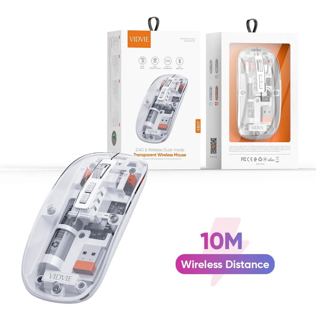 VIDVIE KB07 Transparent Wireless Mouse KB07