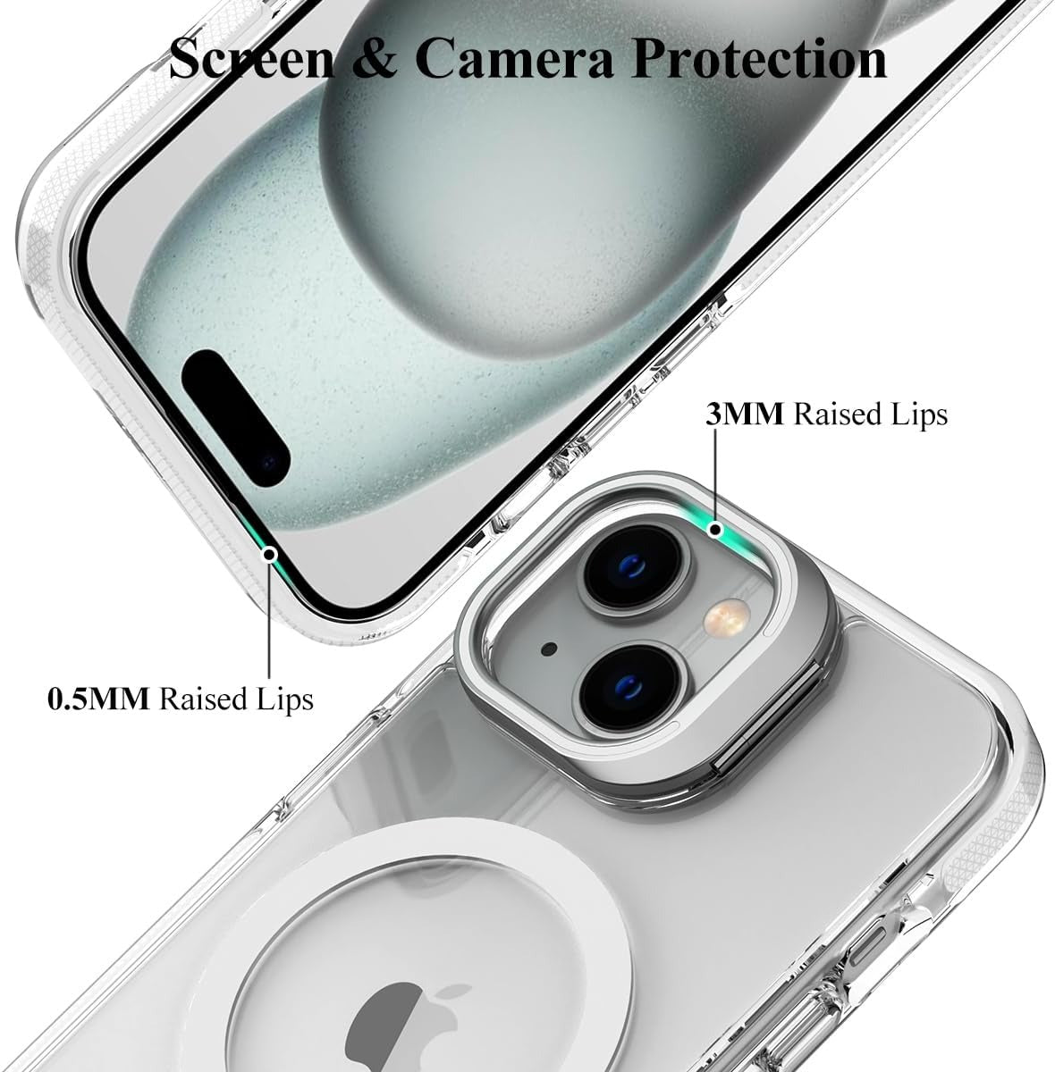 Camera Ring Magsafe Back Case For iPhone 15 Pro Clear