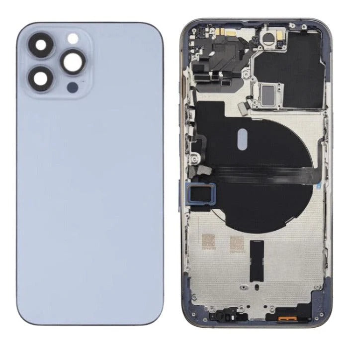 Compatible Back Housing iPhone 13 Pro Blue With OEM Small Parts & NFC