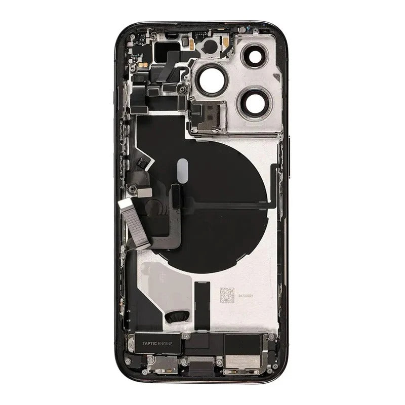 Compatible Back Housing iPhone 14 Pro Max Black With OEM Small Parts & NFC