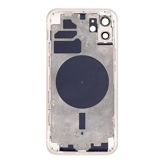 Compatible Middle Frame Back Housing With Glass For Iphone 12 Silver