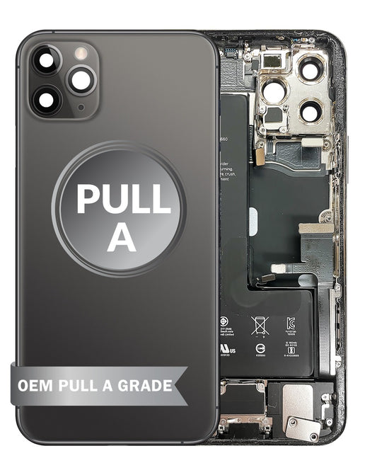 Back Housing With Small Parts For Iphone 11 Pro Black (Disassembled)