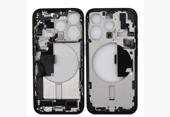 Compatible Middle Housing iPhone 15 Pro Black With OEM Small Parts