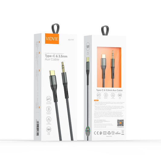 Vidvie AL1111 Type-C Audio Cable (Type-C to 3.5mm) 1.8m-Black