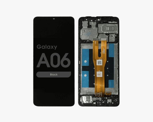 Replacement Lcd Screen Assembly With Frame for Samsung Galaxy A06 Black