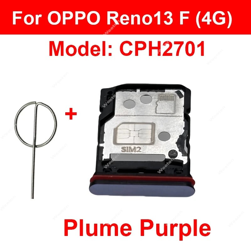 Replacement Sim Card Tray For OPPO Reno 13 F 5G 5G Purple