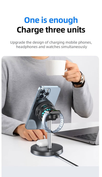 Awei W33 3-in-1 Magnetic Wireless Charging Stand