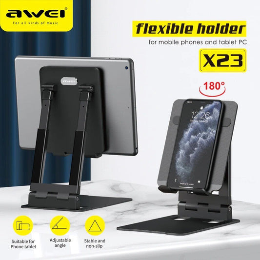 AWEI X23 iPad & Phone stand Compatible 7 to 15 inches