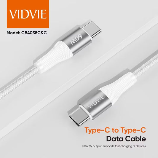 Vidvie CB4038 Type-C to Type-C Data Cable 1 Meter