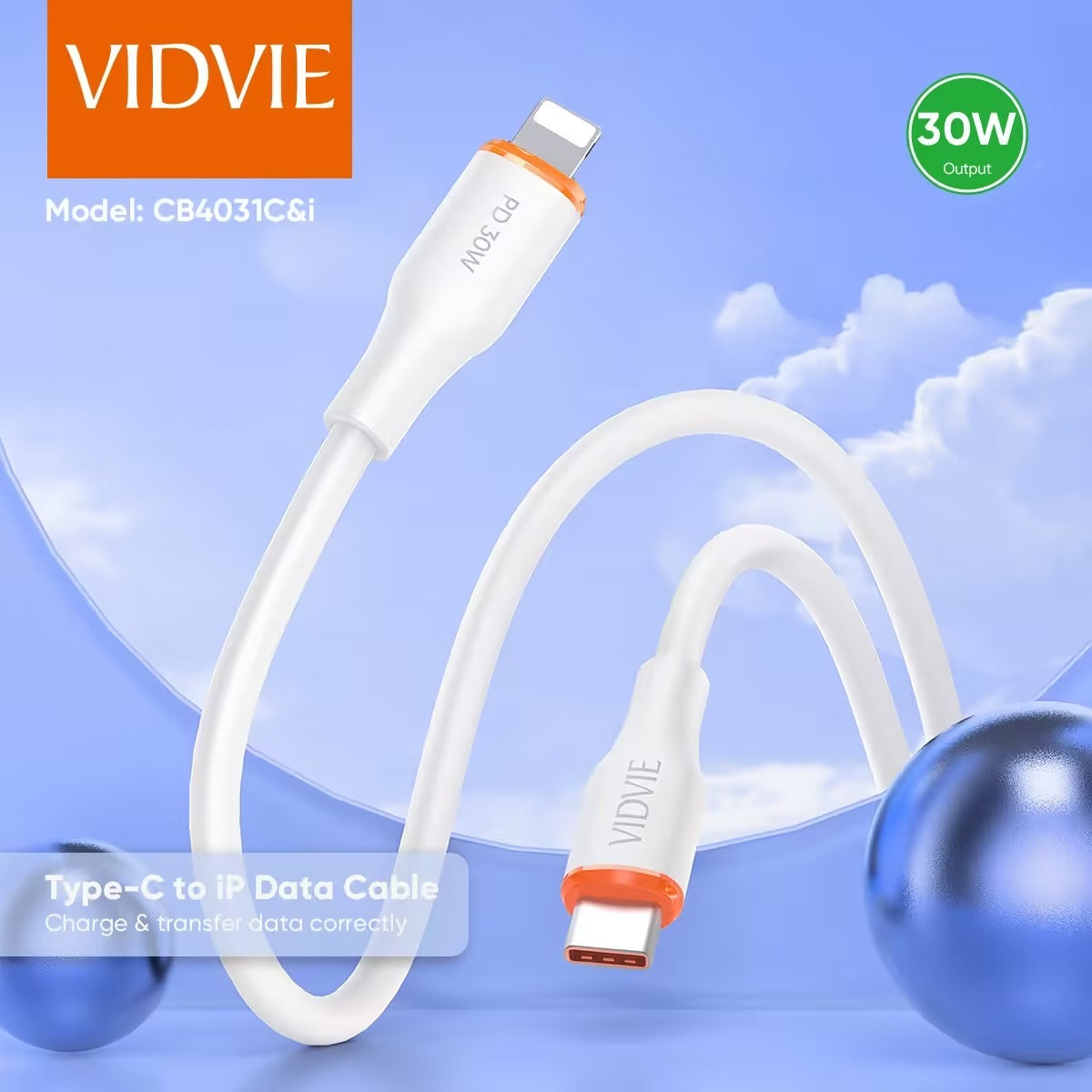 Vidvie CB4031 Type C to Lightning Data Cable 1 Meter