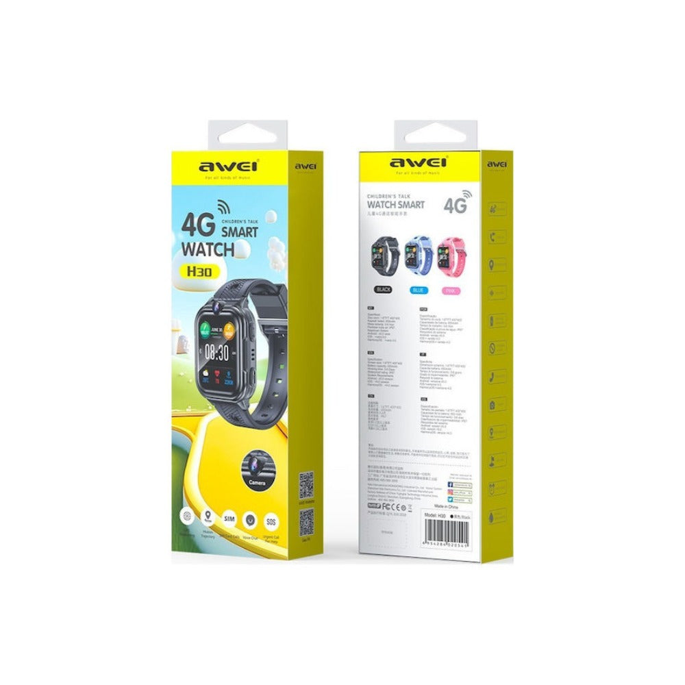 Awei H30 Kids Watch (Camera,SOS GPS Traker,4G Global Network)