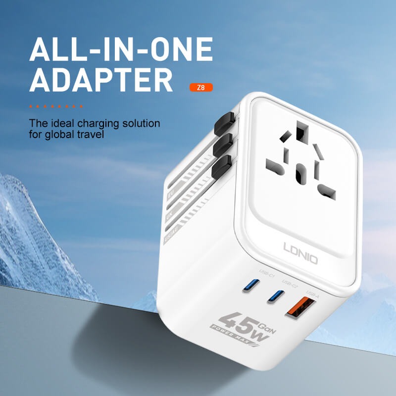 Ldnio GaN 45W 3 Ports Travel Adapter Z8