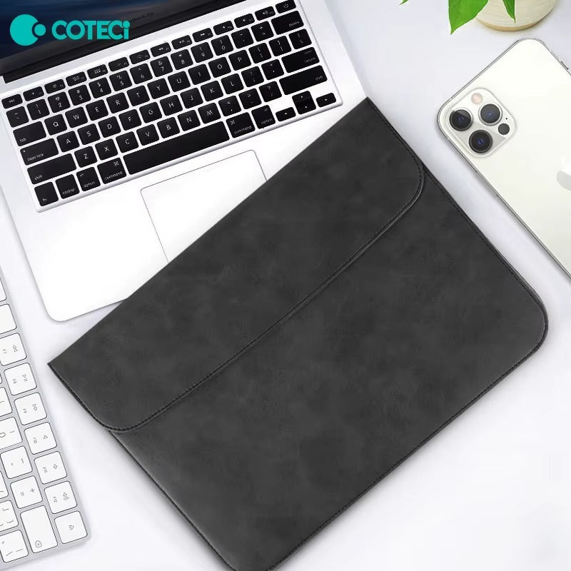 COTECI Notebook / Macbook Leather Liner Bag Black 16"