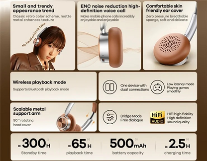 REMAX Retro Wireless Portable Headphones RB-830HB